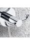 A set of two modern-style wall hooks, crafted from polished chrome and solid brass, for a double-layer towel rack. - 3