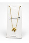 Balon Letter m Necklace – Stainless Steel Letter Necklace with Bead Detail Chain - 2
