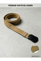 Stylish Covered Non-Slip Belt with Metal Buckle - Beige - 2