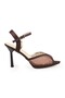 Women's Thin Heeled Sandals with Stone and Tulle Detail, Wedding Dress and Evening Shoes L067.115 - 2