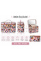 Floral Patterned Makeup Bag with Mirror Travel Cosmetic Organizer Handbag 21X14X14 cm - 4