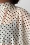 Crep Women's Polka Dot Chiffon Blouse with Scarf Collar and Balloon Sleeves - 2