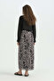 Flounced Tie-Back Blouse - Black - 4