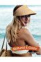 Women's sun hat, straw, UPF 50+, foldable, visor, Khaki, One size - 3