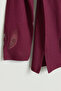 Plus Size Combed Cotton Blouse - Burgundy - 2