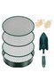 4-in-1 Garden Sieve Set 30cm Round Metal Soil Sand Shovel Gloves