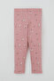 Girl's Short Sleeve Tights Set with Floral Pattern, Ages 1.5-5, Ecru - 7