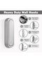 Silver 12x50x74mm Foldable Wall-Mounted Coat and Towel Hook - 3