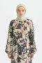 Logo Pattern Naia Cotton Scarf - Cream