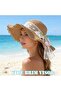 Lace bow tulip straw hat, wide-brimmed sun protection beach hat, adjustable summer hat, garden party essential. - 2