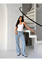 Ice-Snow Back Embroidered Belt Buckle Tube Cuff Pants Jeans - 4