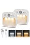 Rechargeable night lights [2-pack], dimmable lights with motion sensor and timer, 3 modes, 3000/4500/6000K color temperature.