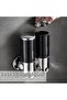 2-Compartment Wall Mounted Shower Pump Dispenser - Black - Suitable for Shampoo, Soap, Conditioner and Shower Gel - Bathroom, Kitchen and Hotel - 3