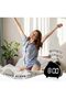 Cute Triangular Digital Alarm Clock, Loud Alarm for Heavy Sleepers and Adults, Silent Battery-Powered Table Clock for Bedroom (Black) - 5