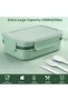 1 piece Japanese-style bento box, stackable double-layer leak-proof microwave safe, green 2000ml - 2
