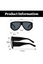 Two-pack of retro oversized women's sunglasses, men's retro aviator sunglasses - 4