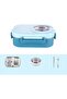 Stainless steel lunchbox - Lunch box - Leak-proof and portable - Three compartments - 23x16.5x8 cm - 7