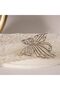Large silver hair clip for women, featuring an elegant butterfly design. Durable for thick hair - 3