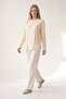 Yellow Crew Neck Basic Blouse
