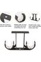 Curtain rod brackets - 6-piece set - Aluminum - Black - For curtain rods 23 to 26 mm - 3