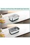 Lunch Box - Stainless Steel - 2000 ml - 22 × 15.5 × 9 cm - Leak-proof - With dividers - BPA-free - Suitable for adults and children - Silver - 4