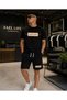 Unisex Wide Cut T-Shirt and Shorts Striped Printed Set