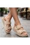 Toda Beige Suede Buckle Slippers - 4