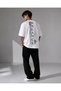 White Crew Neck Oversize Fit Cotton Balance Back Print Detailed Relaxed Cut Unisex T-Shirt