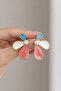 Colorful Enamel Pearl Detailed Flower Design Bijoux Earrings - 4