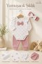 Baby Girl 3-Piece Set - Heart Print Ruffle Bow Bodysuit, Pants, and Bandana Set - 6