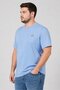 Men Crew Neck Short Sleeve Embroidered Logo T-Shirt, Light Blue - 4