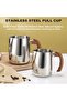 600ml Stainless Steel Milk Frothing Pitcher with Handle, Espresso Cappuccino Latte Art Pouring Cup - 3