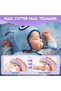 Electric 2-in-1 Nail Clipper & Filer (purple), 2 speeds with light, quiet rechargeable trimmer for all ages. - 2