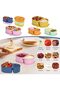 Silicone snack container with lid, portable silicone food storage box, suitable for travel, office, picnic (blue), 2-pack - 4