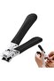 Stainless Steel Ergonomic Splash-Proof Precision Nail Clippers (Black)