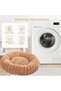 Dog Bed Cat Bed Pet Mat Round Donut Sofa Cushion Washable Orthopedic Non-Slip Soft Plush 50cm White - 5