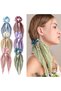 6 Colorful Silk Bow Hair Ties - Women's and Girls' Headbands