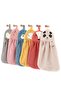 6-Piece Microfiber Absorbent Kids Hand Towels with Cute Animal Hanging Loops