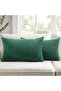 Decorative Cushion Covers - Corduroy Decorative Cushions - Living Room Decor - Striped Pattern - 30x50 cm - Green