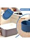 Silicone snack container with lid, portable silicone food storage box, suitable for travel, office, picnic (blue), 2-pack - 3
