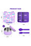 Kids Unicorn Bento Lunch Box,4‑Compartment Leak‑Proof Food Container with Stainless Steel Soup Jar,Fork & Spoon,Portable Lunch Container for School Picnic - 2