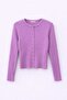 Mixray Buttoned Slim Fit Ribbed Knit Cardigan