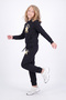 Girl's Printed Kangaroo Pocket Hooded Tracksuit Set - 4