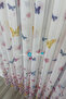 Butterfly Patterned Children's Room Tulle Curtain I 1/2.5 Medium Pile I Non-Crease, No Ironing Required I Ready to Use I with Cornice Buttons - 3