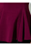 Burgundy Sleeveless Peplum Knit Top - 4