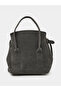 Grey Microsuede Handbag - 4