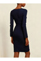 Black Sheath Knee Length Dress With Bow Detail - 4