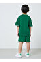 Boys Green Slogan Print T-Shirt and Shorts Set - 6