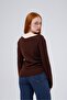 Women's Boat Neck Side Gathered Long Sleeve Slim Knitwear Blouse - 5