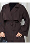 Women's Oversize Buttoned Hijab Trench Coat Rc3111 - 8